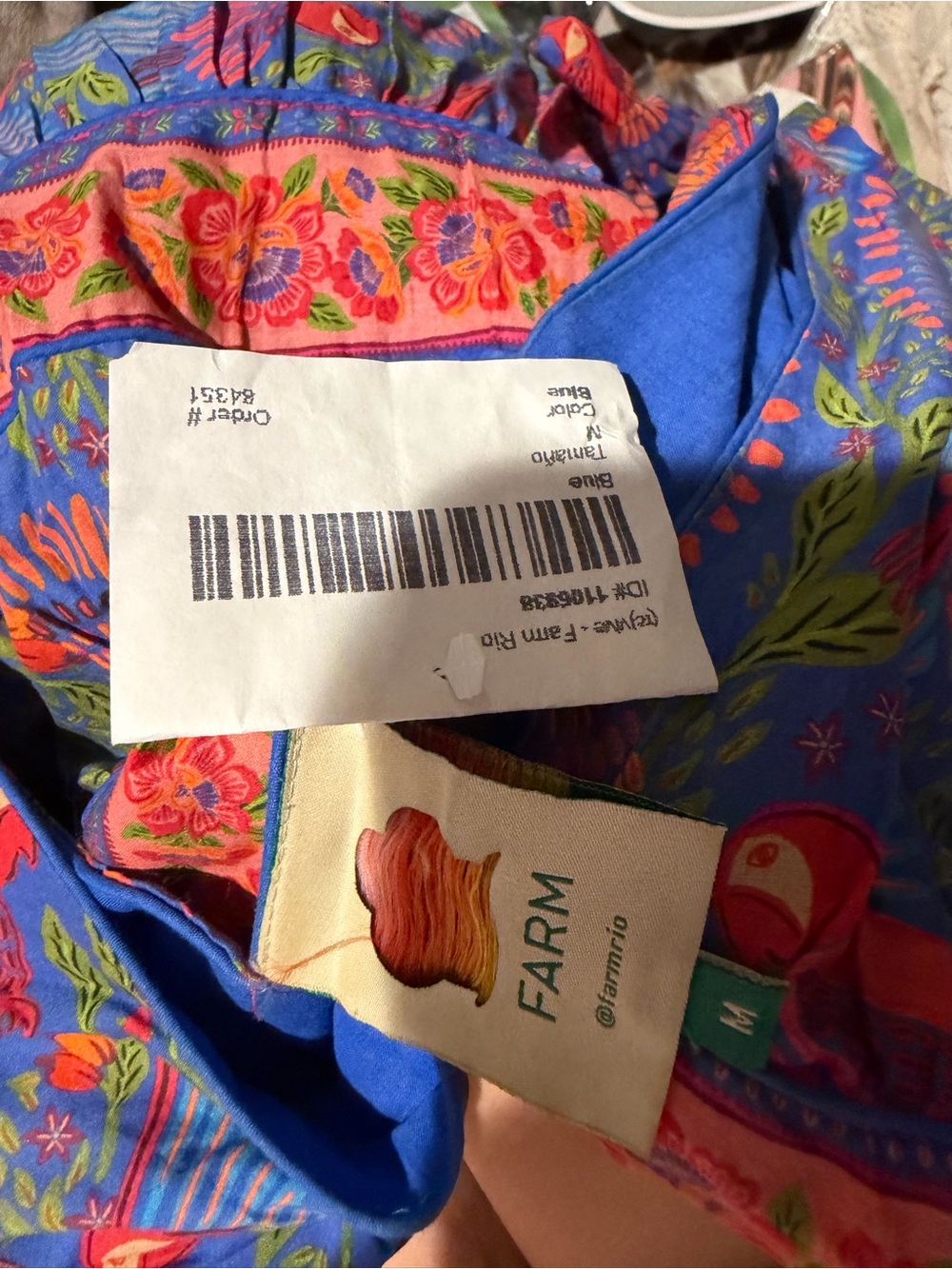 FARM Rio Blue Floral Tiered Tie-Shoulder Maxi Dress - Picture 5 of 5